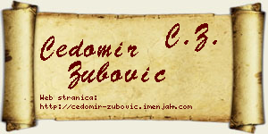 Čedomir Zubović vizit kartica